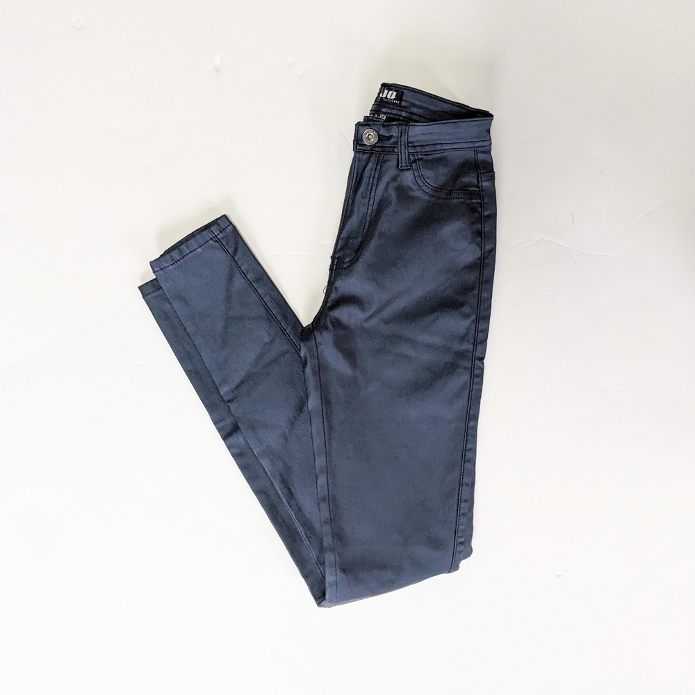 Women’s JC & JQ Navy Blue Shimmery/Metallic Coated Skinny Jeans